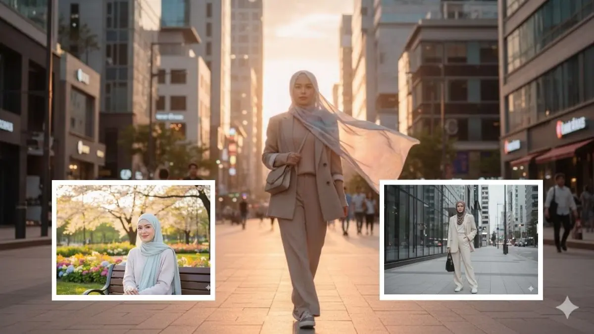 Prompt Gemini AI Terbaik untuk Edit Foto Wanita Berhijab Ala Korea yang Mempesona Prompt Gemini AI