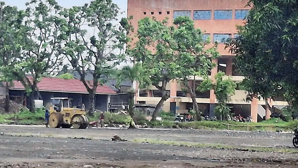 Momen Liburan Sudah Dekat, Pembangunan Lahan Parkir di Eks Pasar Wisata Pangandaran Belum Juta Tuntas parkir pangandaran