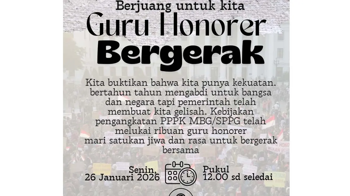 Soal Pengangkatan SPPG Jadi PPPK, Guru Honor Bakal Geruduk Bale Kota Tasikmalaya Siang Ini guru honorer demo ke kota tasik