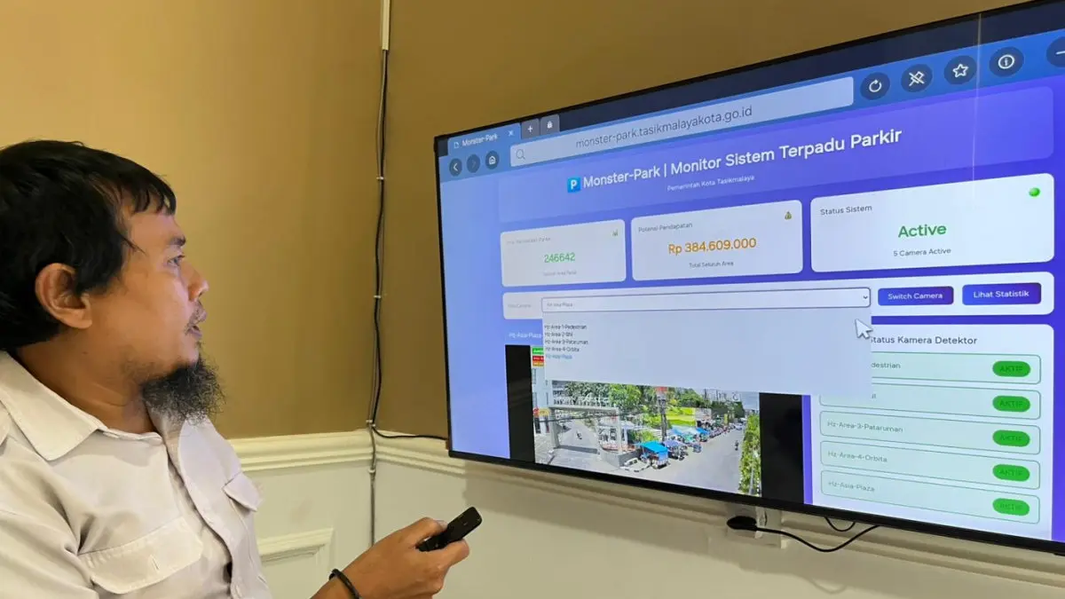 sistem pemantauan parkir realtime Kota Tasikmalaya