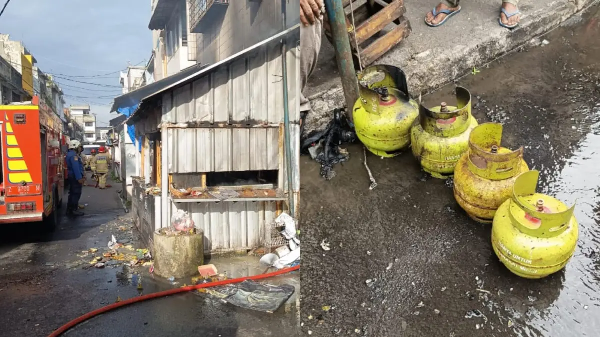 Warung di Pasar Karlis Kota Tasikmalaya Kabakaran, Diduga Akibat Kebocoran Tabung Gas kebakaran warung akibat kebocoran gas di Kota Tasikmalaya