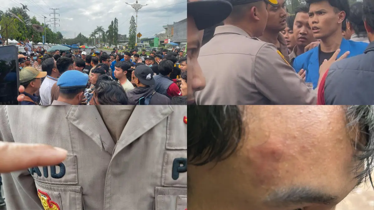 aksi mahasiswa PMII ricuh di Kota Tasikmalaya