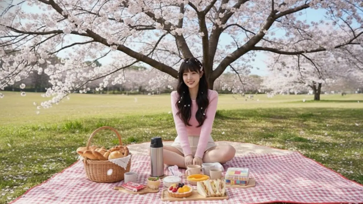 Tanpa ke Jepang! Edit Foto Piknik di Bawah Sakura Jepang Estetik dengan Prompt AI Terlihat Asli Prompt AI
