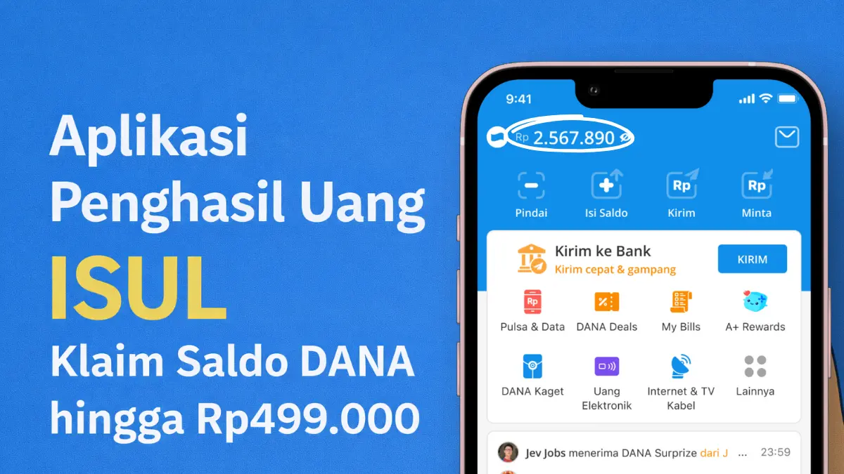 Aplikasi penghasil saldo DANA gratis