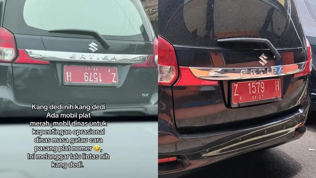 mobil dinas Kota Tasikmalaya plat nomor terbalik viral