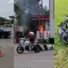 motor terbakar di SPBU Kawalu Kota Tasikmalaya