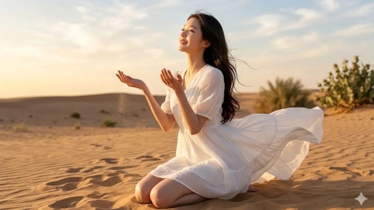 Sentuhan Prompt Gemini AI untuk Edit Foto dengan Nuansa Ramadan di Gurun Pasir Makin Estetik dan Realistis Prompt Gemini AI