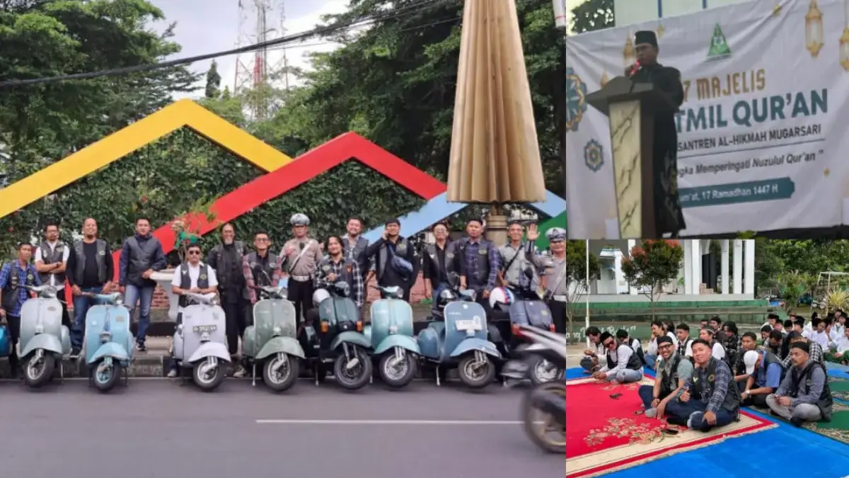 komunitas Vespa SOG Tasikmalaya berbagi takjil Ramadan