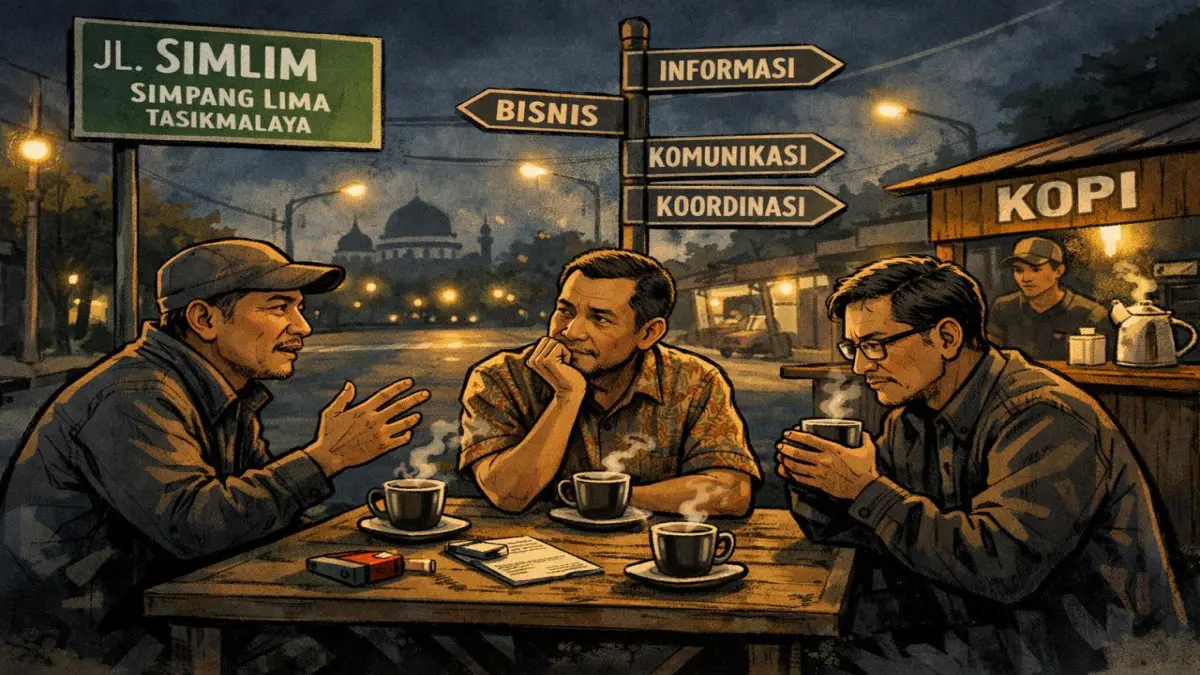 diskusi tengah malam di Simpang Lima Tasikmalaya