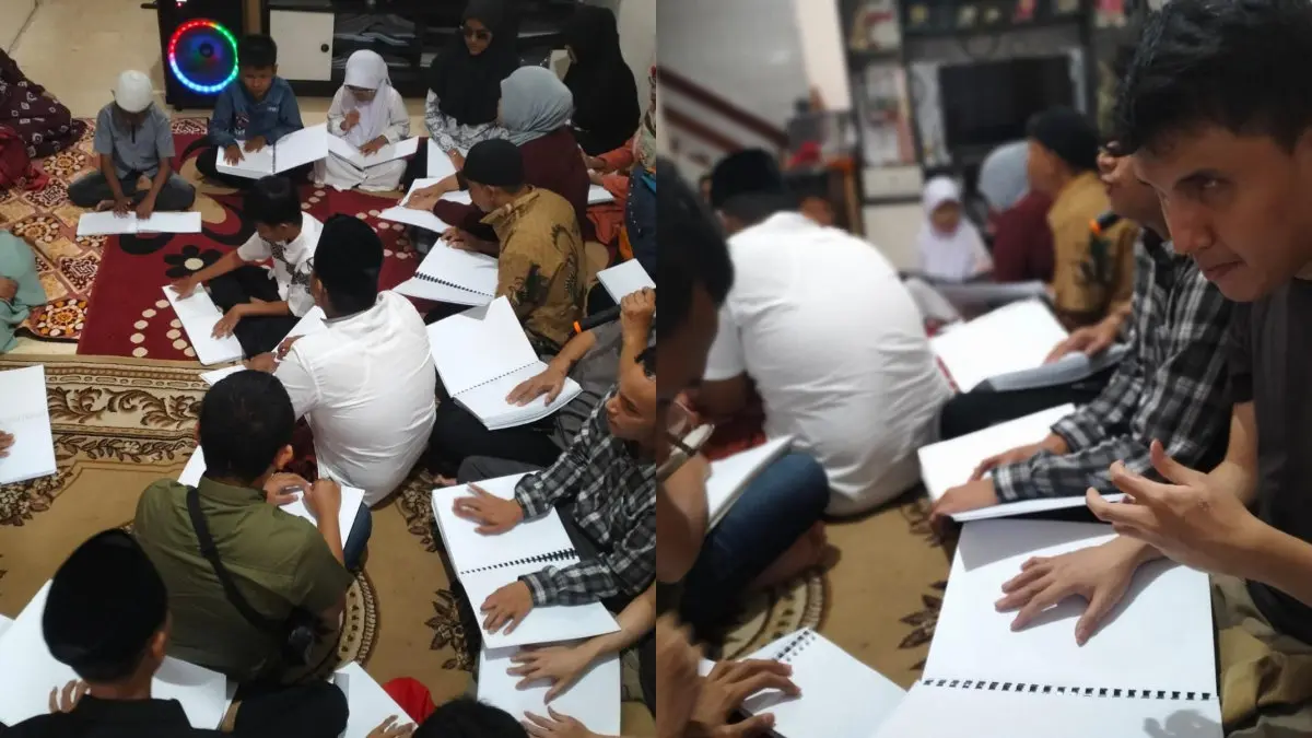 jamaah tunanetra tadarus Al-Qur’an Braille di Kota Tasikmalaya