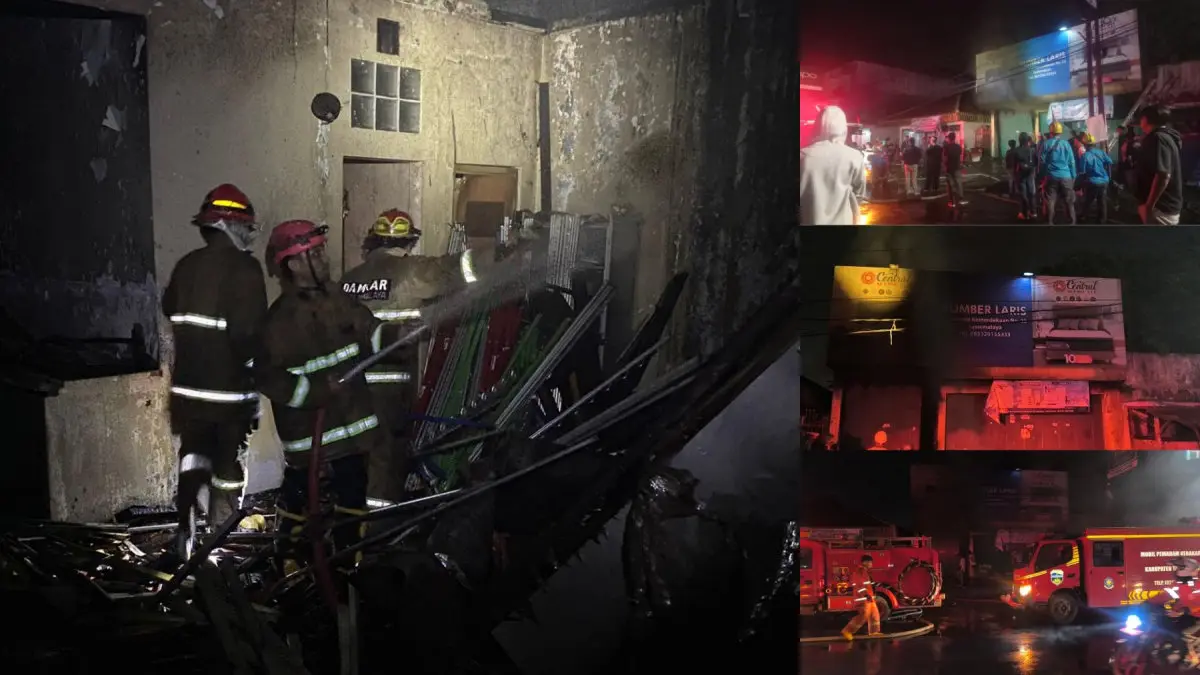 kebakaran toko kasur di Padayungan Kota Tasikmalaya
