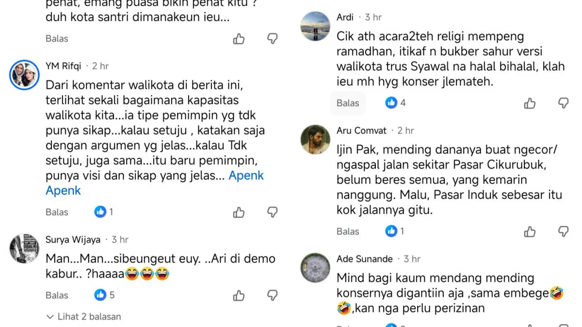 konser pasca Lebaran di Kota Tasikmalaya menuai kritik netizen