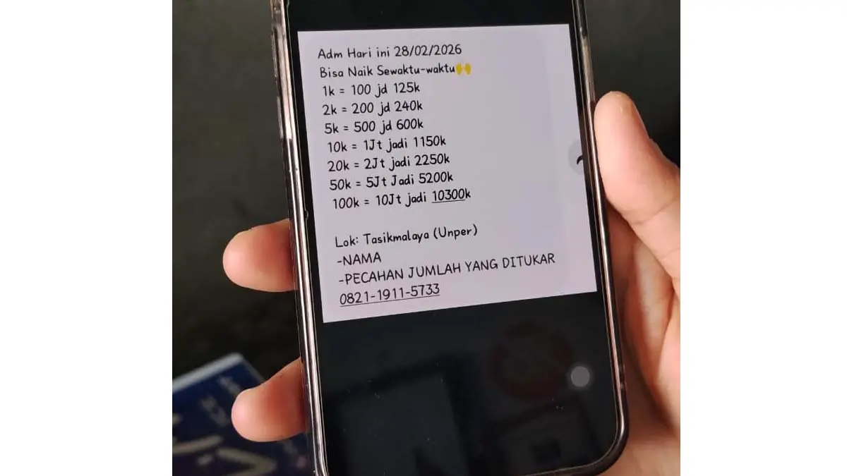 jasa tukar uang di medsos