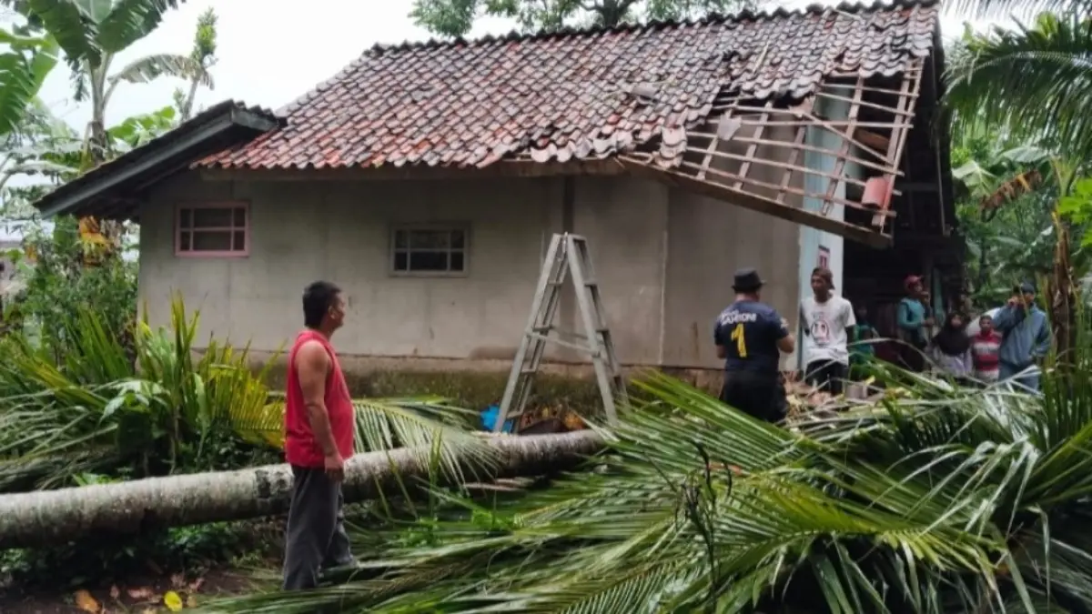 Pohon tumbang rusak rumah di tasikmalaya