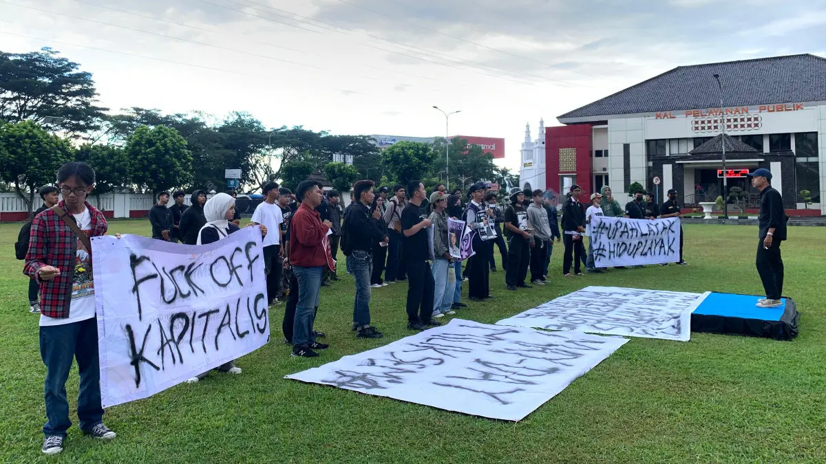 aksi diam hari buruh di Kota Tasikmalaya