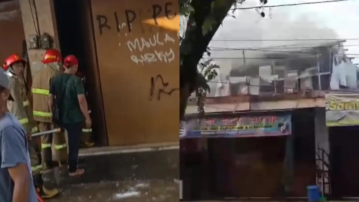 kebakaran toko elektronik di Tamansari Kota Tasikmalaya