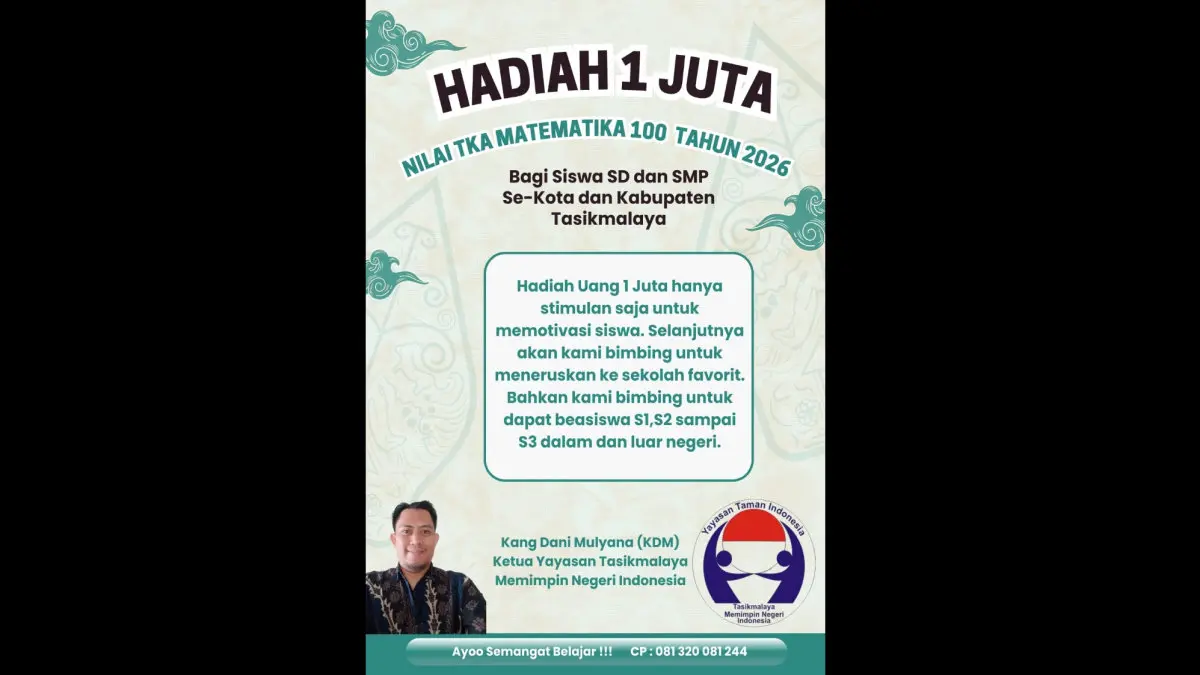 siswa Tasikmalaya nilai TKA Matematika 100