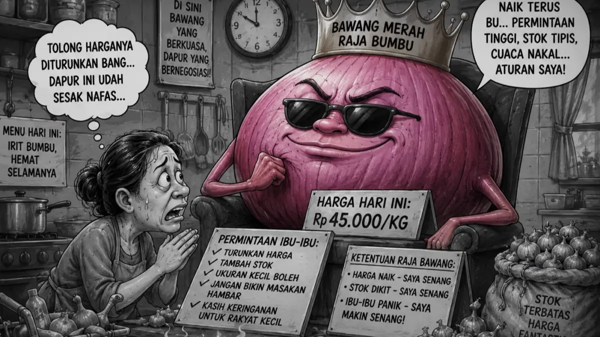 Ibu-Ibu Mulai Bernegosisasi Bawang Merah di Dapur! Bawang merah