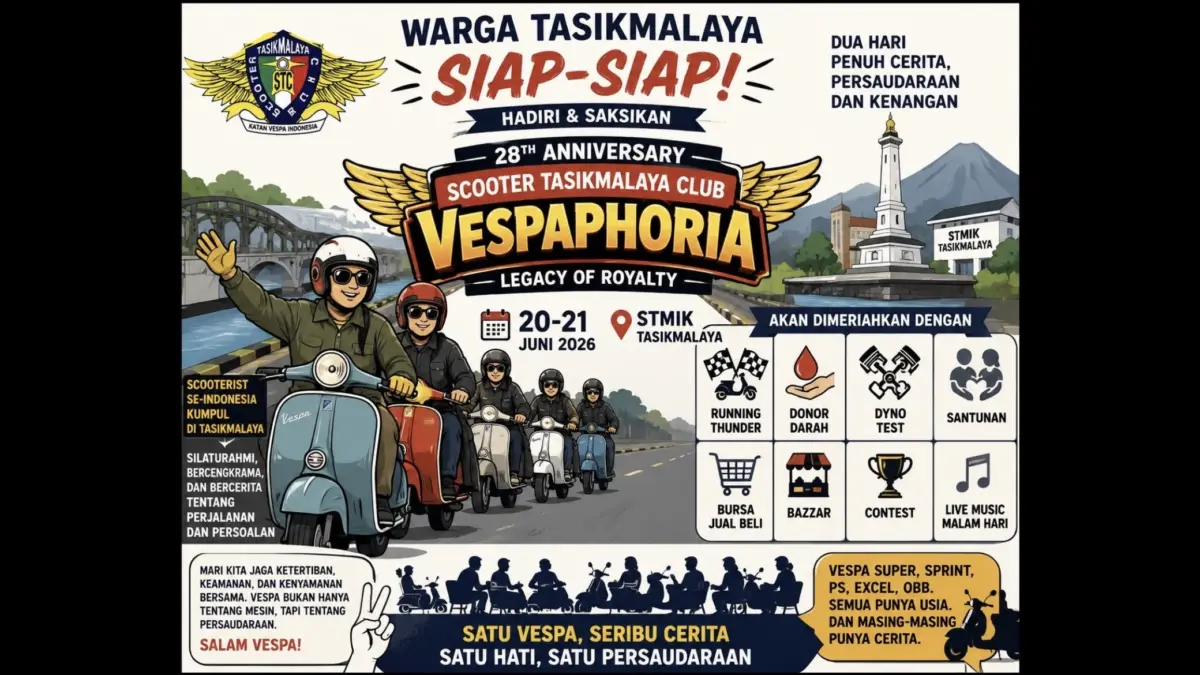 Vespa, Cerita dan Dua Hari yang Akan Mengubah Tasikmalaya! Vespaphoria