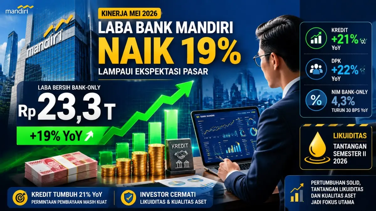 Laba Bank Mandiri Tembus Rp 23,3 Triliun hingga Mei 2026, Pertumbuhan Kredit Masih Melaju Kencang Laba Bank Mandiri