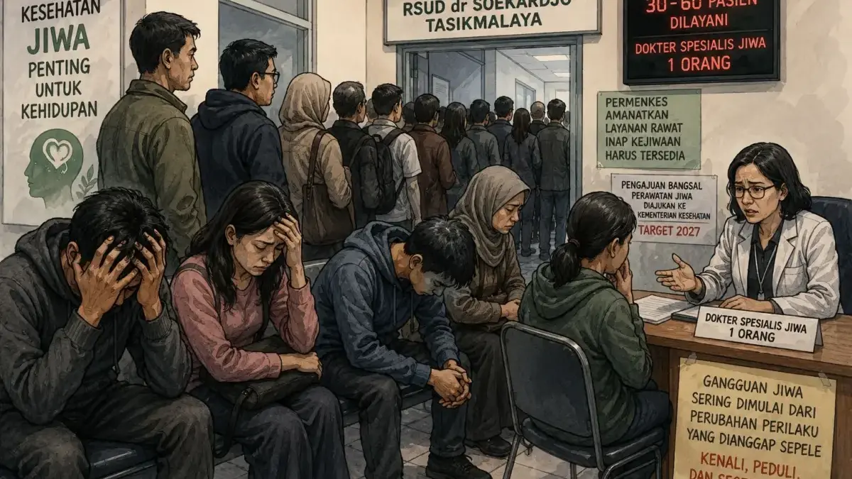 Pasien Gangguan Jiwa Mengantre di Kota Tasikmalaya Pasien gangguan jiwa