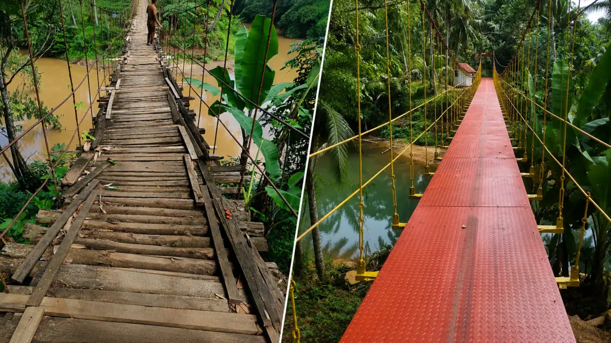 Jembatan Gantung Ciawitali Pulihkan Akses Dua Desa di Kecamatan Cipatujah-Culamega Kabupaten Tasikmalaya Jembatan gantung ciawitali
