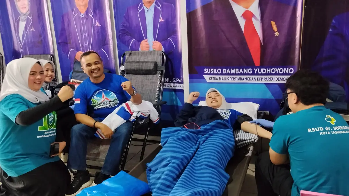 Saat Cek Kesehatan Tak Selalu Terjangkau, Demokrat Kota Tasikmalaya Baksos EKG dan Donor Darah Gratis cek kesehatan gratis Partai Demokrat Kota Tasikmalaya