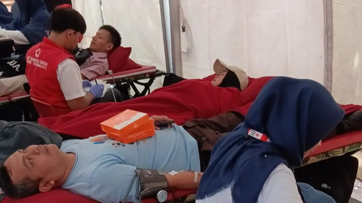 Antusiasi Donor Darah Tinggi, Momen HUT Kabupaten Tasikmalaya Himpun 133 Labu donor darah