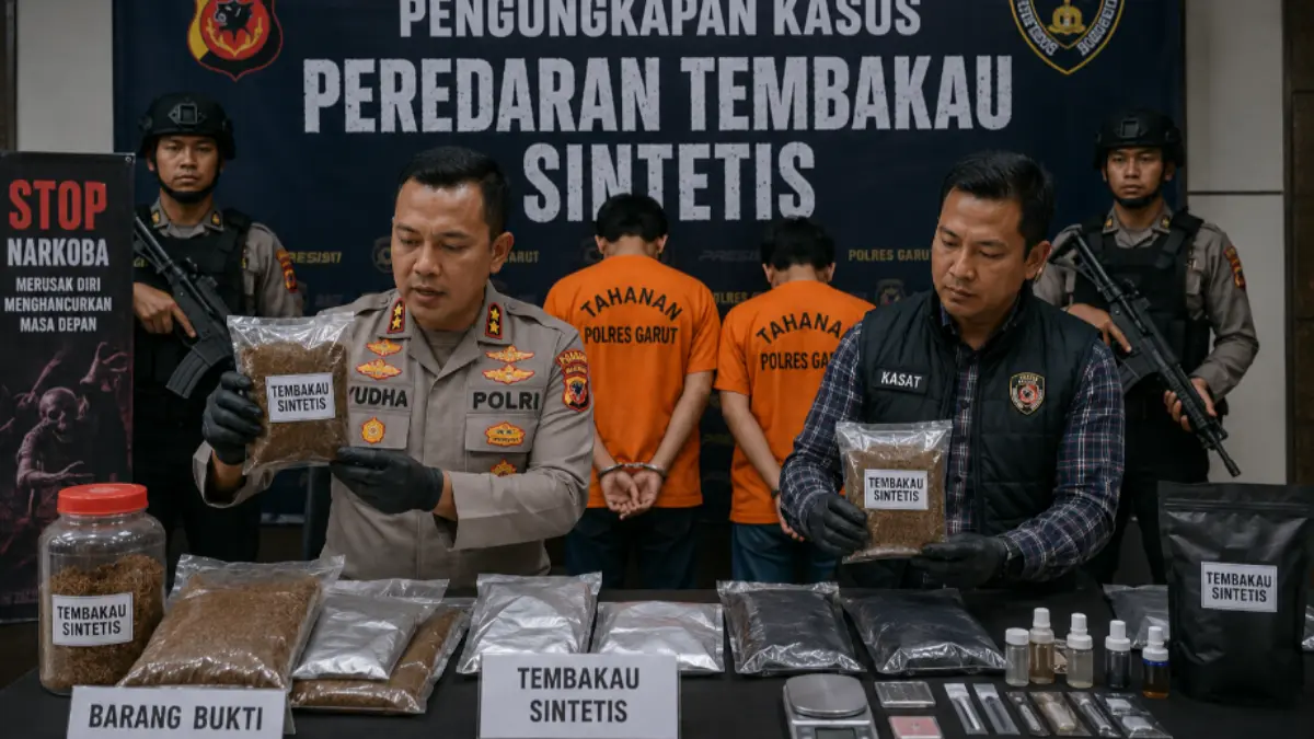 Dua Pria di Garut Diciduk, Diduga Edarkan Tembakau Sintetis Peredaran narkotika