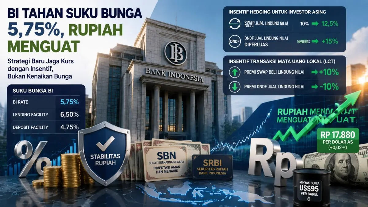 BI Tahan Suku Bunga 5,75 Persen: Selamatkan Rupiah dari Tekanan Dolar AS, Insentif Dinilai Lebih Efektif BI Tahan Suku Bunga