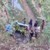 Mobil bak masuk jurang