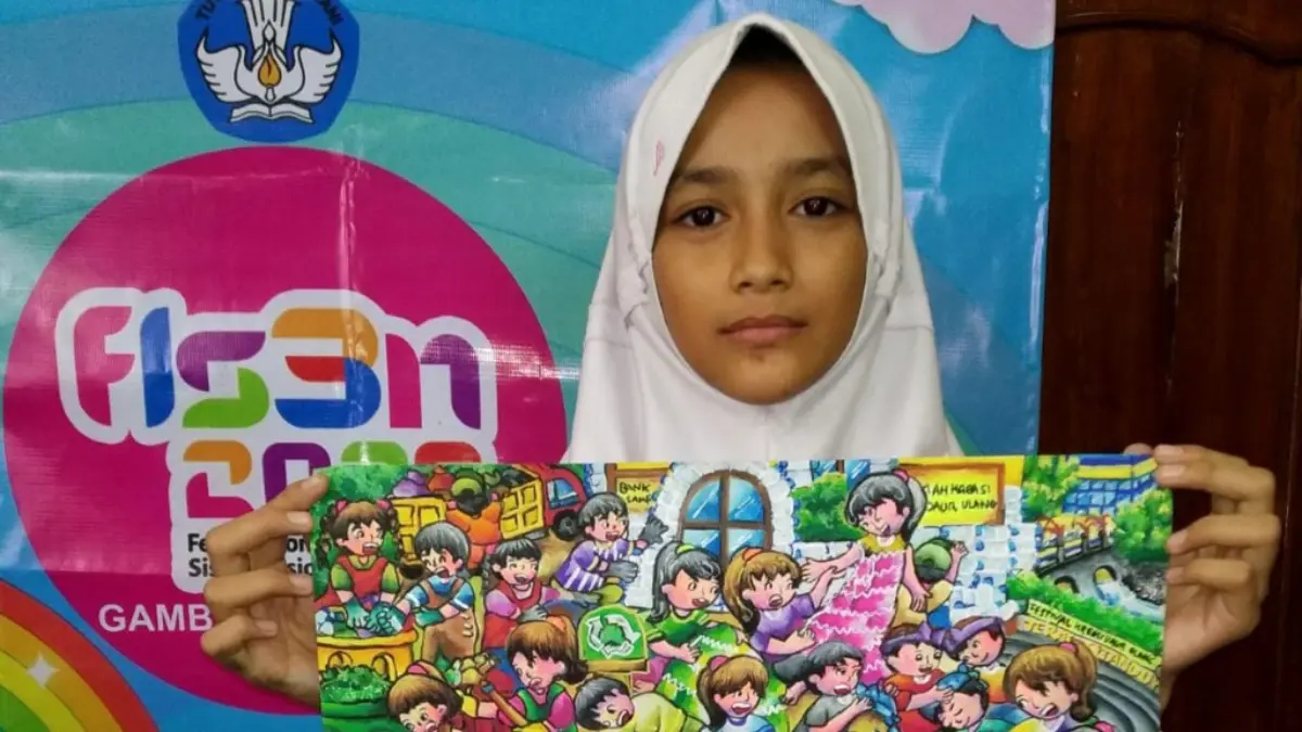 Siswi SDN 3 Banjar Wakili Jabar Bersaing di FLS3N Tingkat Nasional pada Lomba Gambar Bercerita Gambar bercerita