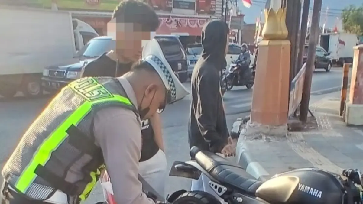 Satlantas Polres Garut Tindak 17 Kendaraan Knalpot Brong Razia