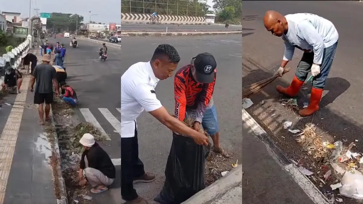 Jalan Baru Flyover Sukanagara Kota Tasikmalaya Dikeluhkan Kumuh, Gotong Royong Jadi Solusi Cepat gotong royong warga Sukanagara