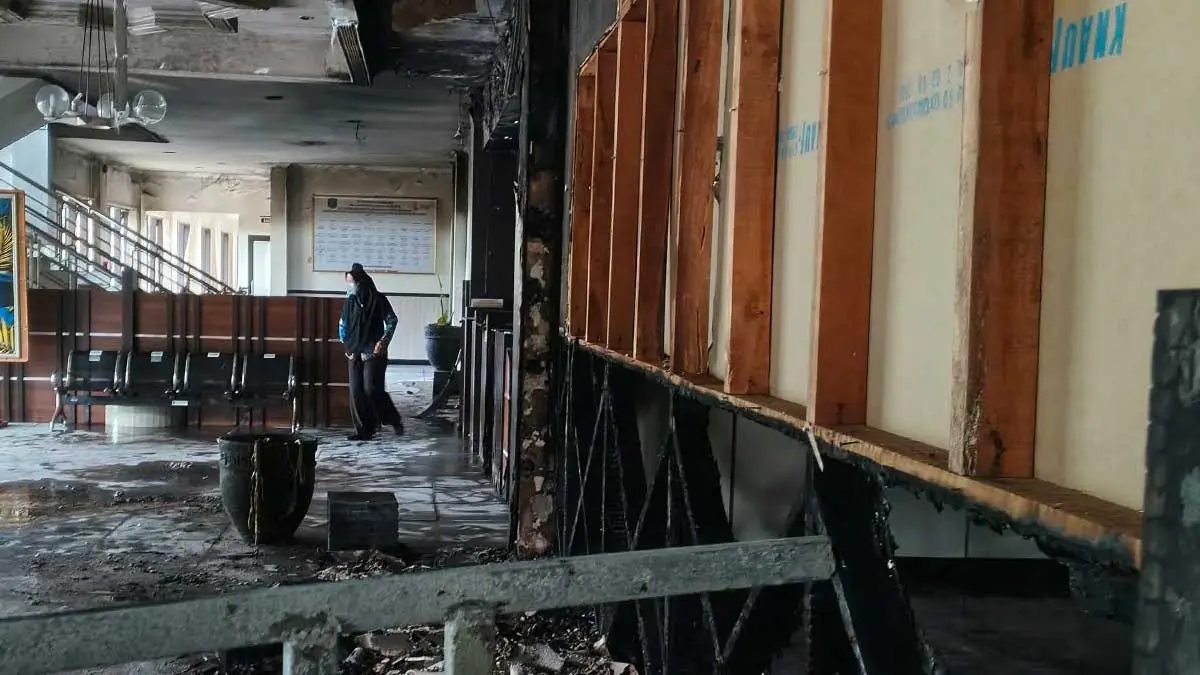 Pasca Kebakaran Kantor Wali Kota Banjar, Pelayanan Bagian Organisasi Dipindah ke Ruang Saber Pungli kantor wali kota banjar kebakaran