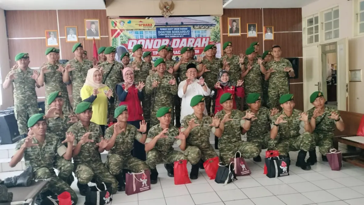 Stok Darah RSUD dr. Soekardjo Terbantu, Ratusan Prajurit Macan Putih Turun Tangan Stok Darah Menipis, Prajurit Bergerak