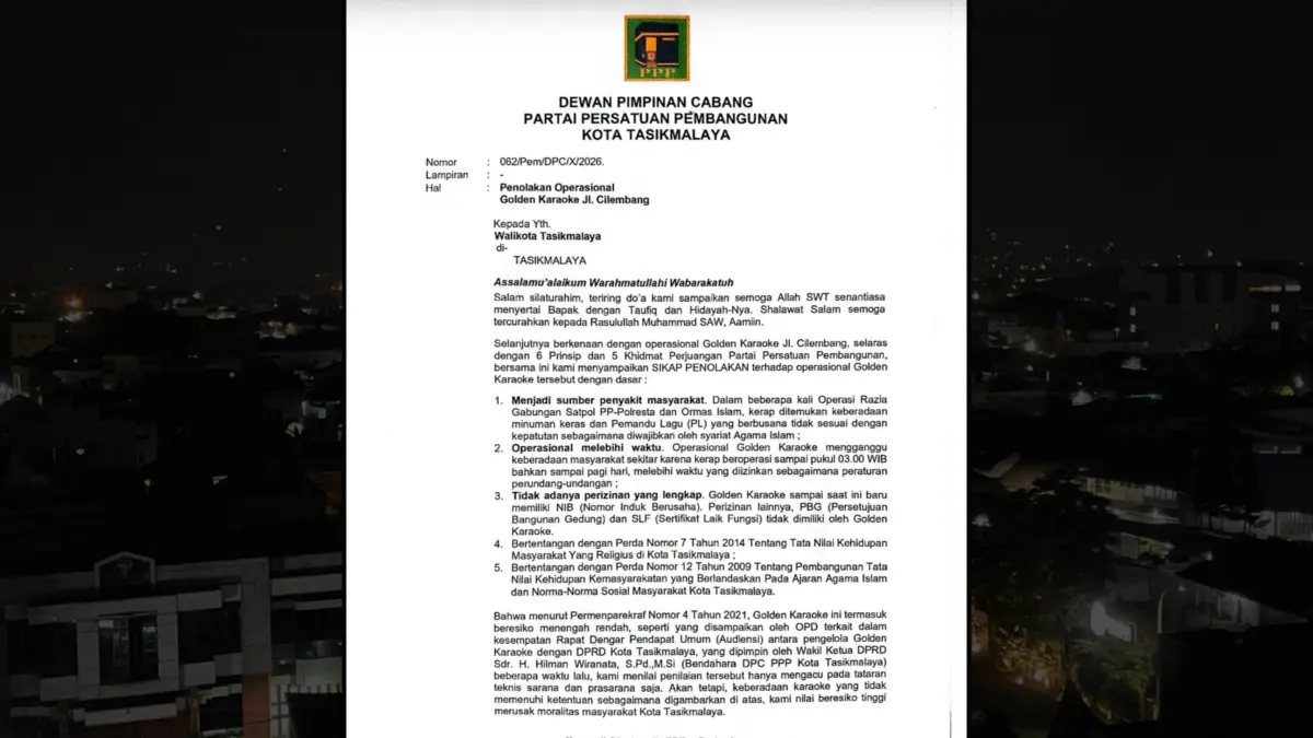 Surat dpc ppp untuk wali kota tasikmalaya
